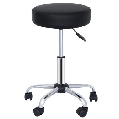 Adjustable Height Rolling Salon Stool Swivel Chair Medical Office Spa Stool Soft Hydraulic Chair with Wheels, Black