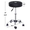 Adjustable Height Rolling Salon Stool Swivel Chair Medical Office Spa Stool Soft Hydraulic Chair with Wheels, Black view 3
