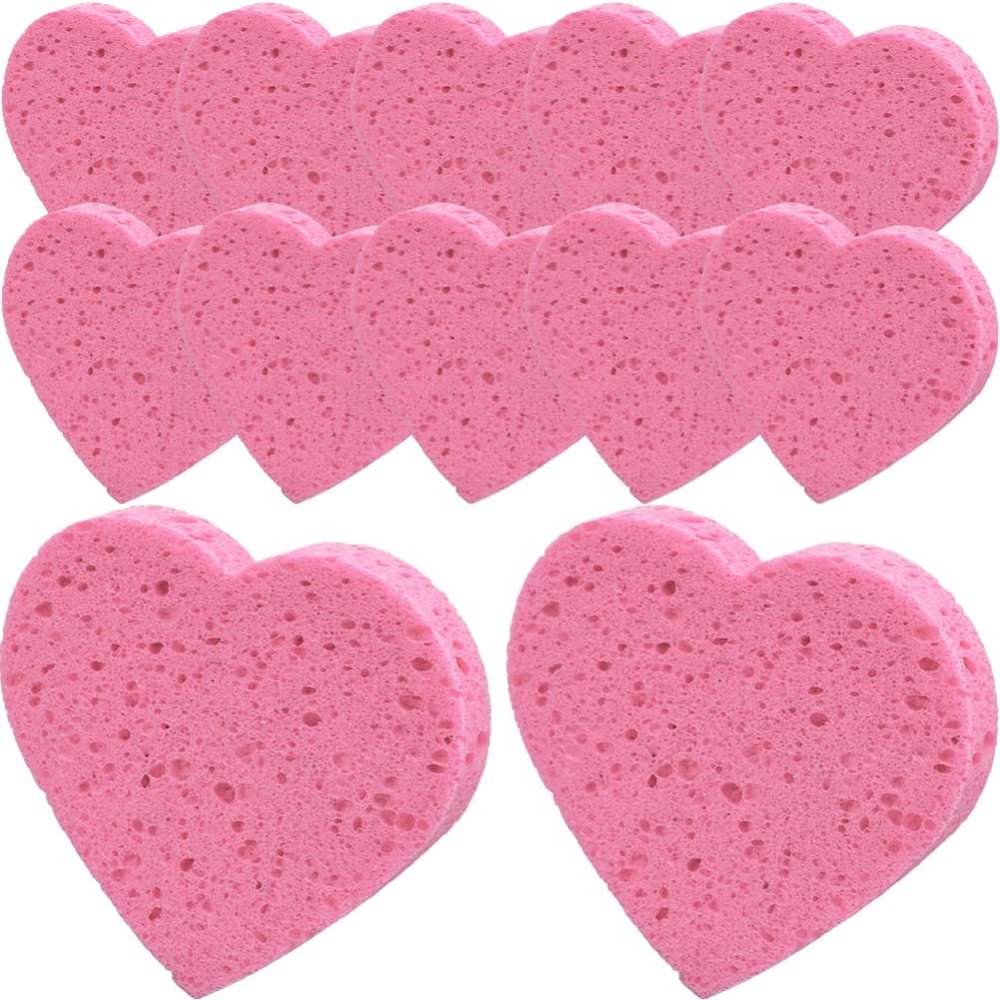 Face Cleansing Sponge, Heart Shaped Facial Sponges Compressed Face Pads for Exfoliating Washing Face (30pcs)