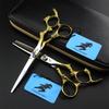6.0" Professional Japan 440C Hair Cutting Shears, Retro Style Hair Cutting Scissors Set, Barber Scissors, for Barber Or Home Use, Plus Bonus Faux Leather Case(Gold) view 1