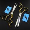 6.0" Professional Japan 440C Hair Cutting Shears, Retro Style Hair Cutting Scissors Set, Barber Scissors, for Barber Or Home Use, Plus Bonus Faux Leather Case(Gold) view 3