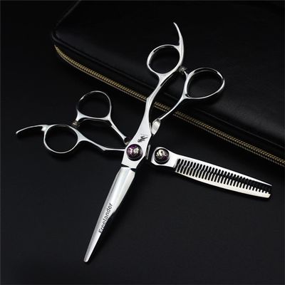 6.0" Professional Japan 440C Hair Cutting Shears, Hair Cutting Scissors Set, Barber Scissors, for Barber Or Home Use, Plus Bonus Faux Leather Case