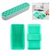 Portable Textured Brush Cleaner Cleansing Palette Silicone Mat with Brush Holder Set Washing Tool Brush Scrubber for Removing Oil & Impurities from Brush Bristles,Mess Free, Cruelty Free,Green view 1