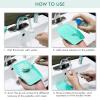 Portable Textured Brush Cleaner Cleansing Palette Silicone Mat with Brush Holder Set Washing Tool Brush Scrubber for Removing Oil & Impurities from Brush Bristles,Mess Free, Cruelty Free,Green view 3