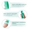 Portable Textured Brush Cleaner Cleansing Palette Silicone Mat with Brush Holder Set Washing Tool Brush Scrubber for Removing Oil & Impurities from Brush Bristles,Mess Free, Cruelty Free,Green view 4
