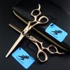 6.0" Professional Japan 6CR Hair Cutting Shears, Hair Cutting Scissors Set, Barber Scissors, for Barber Or Home Use, Plus Bonus Faux Leather Case(Gold) view 1