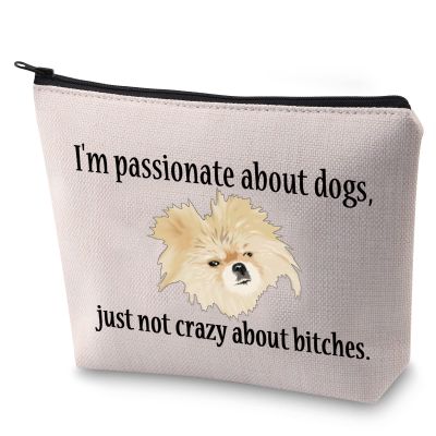 BLUPARK Cute Real Housewife Makeup Bag TV Fans Gifts I'm Passionate About Dogs Not Crazy Cosmetic Bag for Fans(Just Not Crazy)