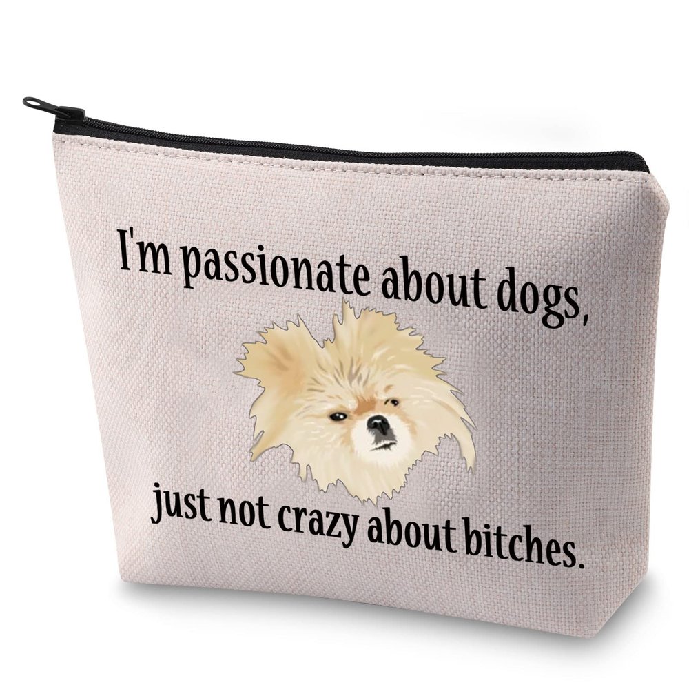 BLUPARK Cute Real Housewife Makeup Bag TV Fans Gifts I'm Passionate About Dogs Not Crazy Cosmetic Bag for Fans(Just Not Crazy)