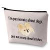 BLUPARK Cute Real Housewife Makeup Bag TV Fans Gifts I'm Passionate About Dogs Not Crazy Cosmetic Bag for Fans(Just Not Crazy) view 1