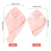 YUEMOL Cotton Hair Towel wrap 2PCS Cute Cat Ears Super Absorbent Dry Hair Towel for Women and Kids, Thickened Microfiber with Bear Button Dry Hair Towel (Color : B) view 2