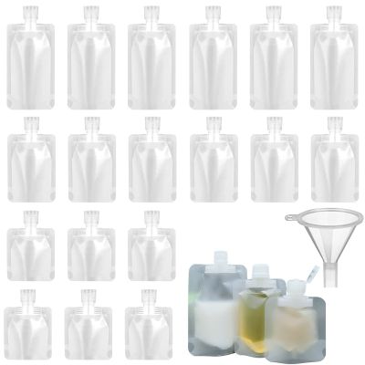 19 Pcs Travel Pouches for Toiletries, 30ML/50ML/100ML Portable Fluid Makeup Packing Bags, Travel Refillable Empty Squeeze Pouch for Shampoo Conditioner Lotion Soap Liquids Face Cream Shower Gel
