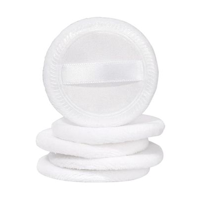 FRCOLOR Makeup Sponge Makeup Puff Puff 5Pcs Cotton Cosmetic Makeup Puffs with Ribbon Face Puffs Pads for Women Makeup (White) Triangle Puff Bath Sponge