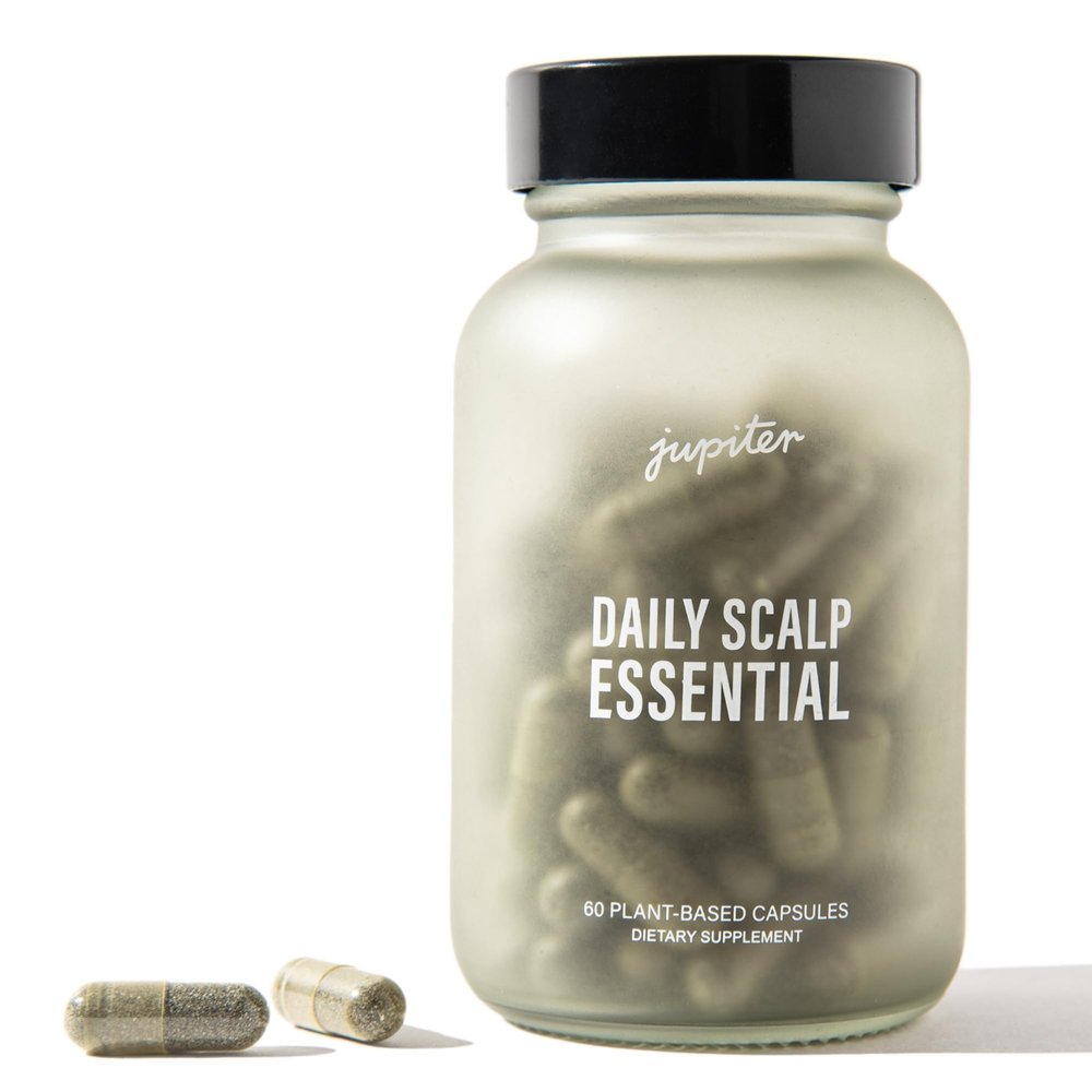 Jupiter Daily Scalp Essential Hair Loss Supplement, for Women & Men, Hair Vitamins, for Flaky, Itchy, Oily, Dry Scalp, All-Natural, Plant-Based Ingredients, for Thicker, Fuller Hair, 60 Capsules