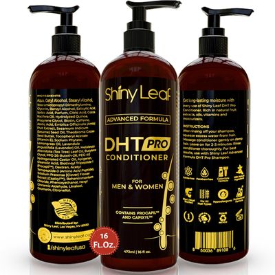 Shiny Leaf Hair Loss Conditioner for Women & Men - DHT Blocker Included, Paraben & Sulfate Free Biotin Conditioner, Thickening Formula for Thinning Hair, Safe for All Hair Types - USA Made, 16oz
