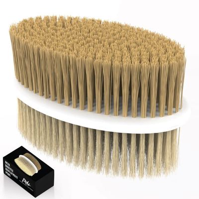 Avilana Soft and Stiff Replacement Pads-Replaceable and Interchangeable Pads for Shower Body Brush with Long 19 inch Curved Handle Back Brush
