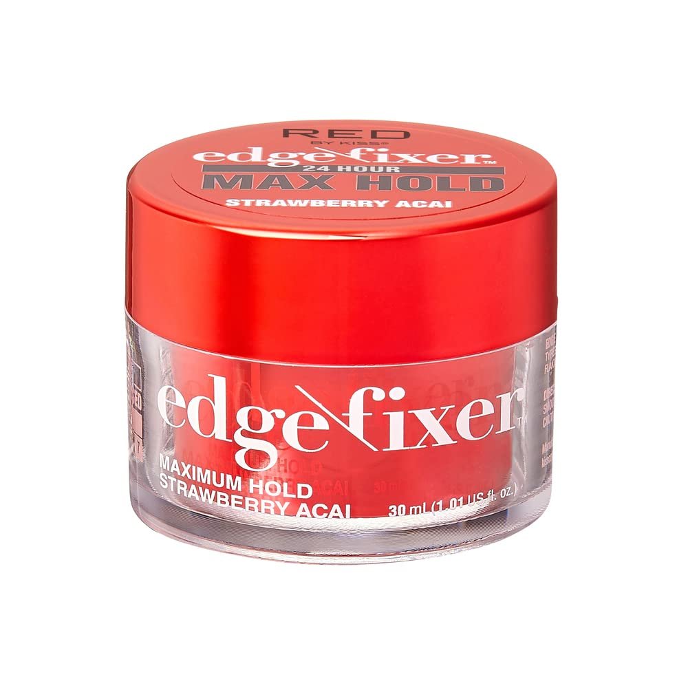 Red by Kiss Edge Fixer 24 Hour Maximum Hold Edge Wax No Flaking Biotin B7 Infused Hair Gel 1.01 fl.oz