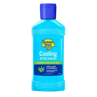 Banana Boat Cooling After Sun Gel, 8oz | Aloe Vera and Vitamin E Gel, After Sun Care Cooling Gel, Aloe Vera Gel for Sunburn Relief, 8oz