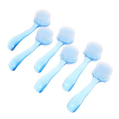 FRCOLOR 6pcs Nail Brush Ergonomic Handle for Manicure Dust Removal and Facial Cleansing Portable Nail Cleaning Tool for Home and Salon Use