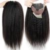 13X4 Kinky Straight Lace Front Wigs Human Hair for Women,26 inch Glueless Kinky Straight Human Hair Wig Pre Plucked HairLine with Baby Hair,180% Density Yaki Straight Lace Wigs Natural Black Color view 2