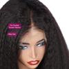 13X4 Kinky Straight Lace Front Wigs Human Hair for Women,26 inch Glueless Kinky Straight Human Hair Wig Pre Plucked HairLine with Baby Hair,180% Density Yaki Straight Lace Wigs Natural Black Color view 3