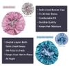 Hanbertti Silk Bonnet for Sleeping Women, Double Layer Soft Ajustable Elasticity Band Satin Bonnet for Protect Hair - Sleep Shower Caps (Pink Black + Peocock Light blue) view 4