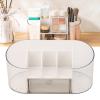 7.5 x 3.5 x 3.3in Makeup Organizer with Drawers, Transparent ABS Cosmetic Storage Box for Brushes Jewelry Perfume - Desktop Organizer for Bedroom Bathroom School (White) view 4