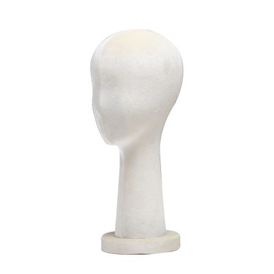 Manikin Head Colorful Velvet Cover Plastic Female Mannequin Head, Hat Scarf Video Glasses Shop Window Display Manikin Head, with Round Base (Color : Beige, Size : Style 2)