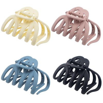 4 Pieces 3.5'' Large Octopus Claw Clips for Thick Long Hair, Big Hair Clips for Women, Strong Hold Hair Claw Clips, Matte Non-slip Jaw Hair Clips
