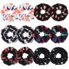 12PCS Halloween Hair ScrunchiesPumpkin Skull Ghosts Bat Star Moon Witch Hat Candy Candle Spider Web Hair Ties Elastics Scrunchy Gifts Ponytail Holder Accessories for Women Girls view 1