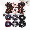 12PCS Halloween Hair ScrunchiesPumpkin Skull Ghosts Bat Star Moon Witch Hat Candy Candle Spider Web Hair Ties Elastics Scrunchy Gifts Ponytail Holder Accessories for Women Girls view 2