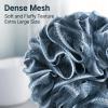 AmazerBath Loofah Sponge, Shower Loofah for Men and Women - Body Scrubber Loofa Set of 3 Indigo & White Edge, Bath Sponge 60g/PCS view 2