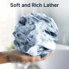 AmazerBath Loofah Sponge, Shower Loofah for Men and Women - Body Scrubber Loofa Set of 3 Indigo & White Edge, Bath Sponge 60g/PCS view 3