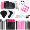 Disposable Makeup Applicators Accessories Kit Makeup Artist Supplies with Mixing Tray Mascara Wands, Lip Brushes, Hair Clips Triangle Puff for Face with Storage Box view 1