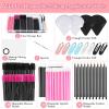 Disposable Makeup Applicators Accessories Kit Makeup Artist Supplies with Mixing Tray Mascara Wands, Lip Brushes, Hair Clips Triangle Puff for Face with Storage Box view 3