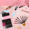 Disposable Makeup Applicators Accessories Kit Makeup Artist Supplies with Mixing Tray Mascara Wands, Lip Brushes, Hair Clips Triangle Puff for Face with Storage Box view 4