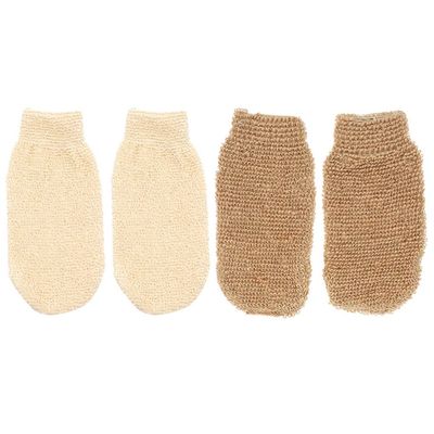 Beavorty 4pcs Exfoliating Bath Gloves Comfortable Rich Foaming Shower Mitts for Deep Cleansing Soft and Scrubbers for Men and Women