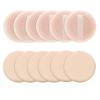 Sibba Loose Powder Puff 12 Pieces Round Velour Face Makeup Compact Body Container Setting Pressed Blending Foundation Cream Make Up Ribbon Strap Sponge Cushion Applicator (Skin Color) view 1
