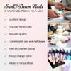 Handmade Press On Nail Medium Long Coffin Ballerina Green Flower Butterfly Fake Tip 3D Design Art Charms Cute with Storage Box 10 Pcs (009 XS) view 4
