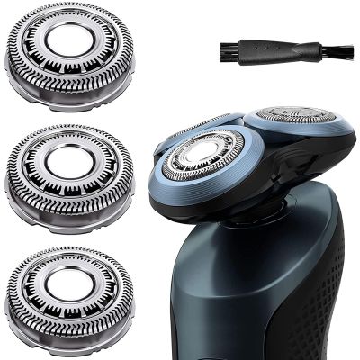 Suleto SH60/72 Replacement Shaver Heads Compatible with Philips Series 6000, SH60 Shaving Heads Compatible with Norelco S6880/81, S6810/82, S6850/85, 3-Pack with Cleaning Brush