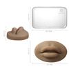 CHUSE 2pcs 5D Soft Silicone Realistic Lips Practice Module For Semi Permanent Make Up - Silicone Microblading Practice Fake Skin Lips - Lips Tattoo (Deep Skin) view 2