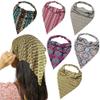 6 Pack Boho African Hair Scarf Headband for women - Elastic Bandanas Scarves Headwrap Triangle Kerchief Large Non Slip Hair Accessories for Teen Girls view 1