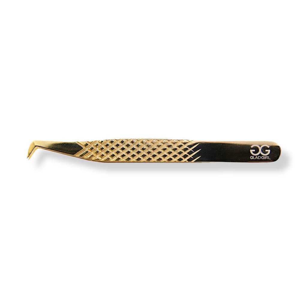 Titanium Gold Diamond Grip Tweezers 4.33" Doe Foot | 0.55 oz