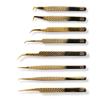 Titanium Gold Diamond Grip Tweezers 4.33" Doe Foot | 0.55 oz view 2