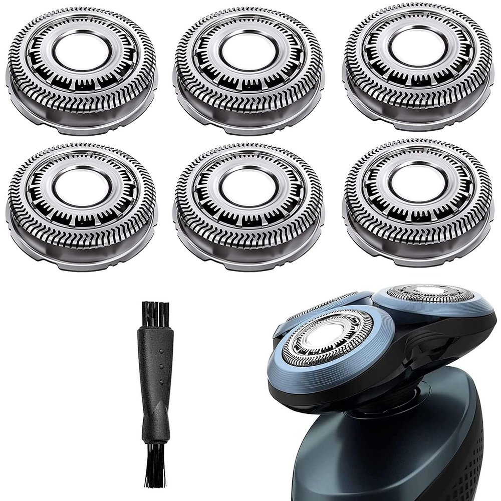 SH60/72 Replacement Head Blades Fit for Series 6000, SH60/72 Replacement Shaver Heads Fit for Series 6000 Shavers S6810 S6820 S6880/81 S6810/82 S6850/85 S6xxx Series, 6 Pack