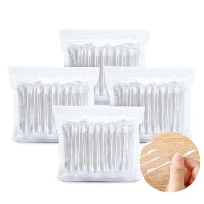 Cotton Swabs, Individually Wrapped Cotton Buds, 400 Count Biodegradable Cotton Tip Applicator Suitable for Ear, Beauty Care, Cleaning, Make-upRound and Pointed Shape Cotton Heads