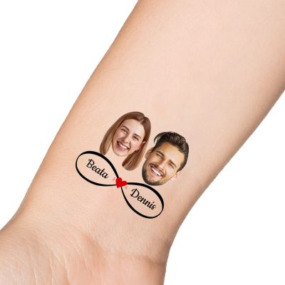 15pcs Custom Tattoos Personalized Temporary Tattoos with Photo Face Heart Waterproof Name Logo Tattoos Stickers For Women Men Kids Gifts for Birthday Party Wedding Bride Groom Decor