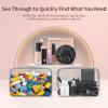 TISRATOK 12 PCS Clear Makeup Bag for Women with Zipper, TSA Approved Toiletry Pouch, Cosmetic Bag Bulk for Travel Organizer Essentials - Grey,Medium view 3
