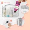 TISRATOK 12 PCS Clear Makeup Bag for Women with Zipper, TSA Approved Toiletry Pouch, Cosmetic Bag Bulk for Travel Organizer Essentials - Grey,Medium view 4