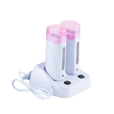 110V Roll On Wax Warmer for Hair Removal, Double Wax Roller Heater, Home Waxing Kit for Women and Men
