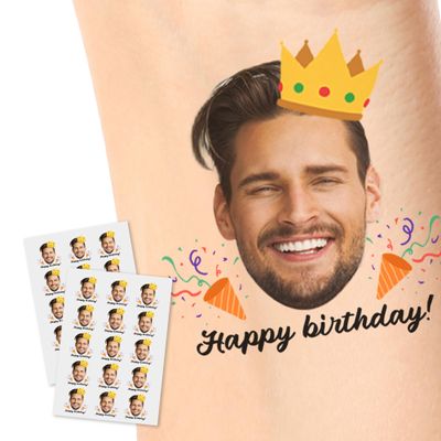 15pcs Custom Tattoos Personalized Temporary Tattoos with Photo Face Heart Waterproof Name Logo Tattoos Stickers For Women Men Kids Gifts for Birthday Party Wedding Bride Groom Decor